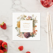Elegant Fall Flowers Foliage Romantic Wedding スタンダードカクテルナプキン (インサイチュ)