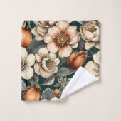 Elegant Fall Flowers Sage Copper Custom Bath Towel バスタオルセット (ウォッシュタオル)