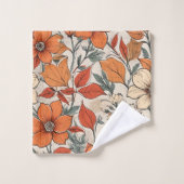 Elegant Fall Flowers Sage Copper Custom Bath Towel バスタオルセット (ウォッシュタオル)