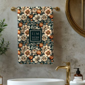 Elegant Fall Flowers Sage Copper Custom Bath Towel バスタオルセット