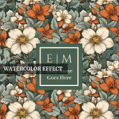 Elegant Fall Flowers Sage Copper Custom Bath Towel バスタオルセット