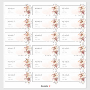 Elegant Fall Foliage Eucalyptus Guest Address シール
