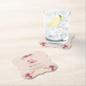 Elegant Fall In Love Boho Bridal Shower ペーパーコースター (インサイチュ)