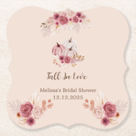 Elegant Fall In Love Boho Bridal Shower ペーパーコースター