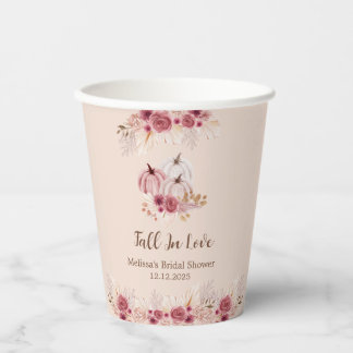 Elegant Fall In Love Boho Pink Pumpkin Paper cup 紙コップ