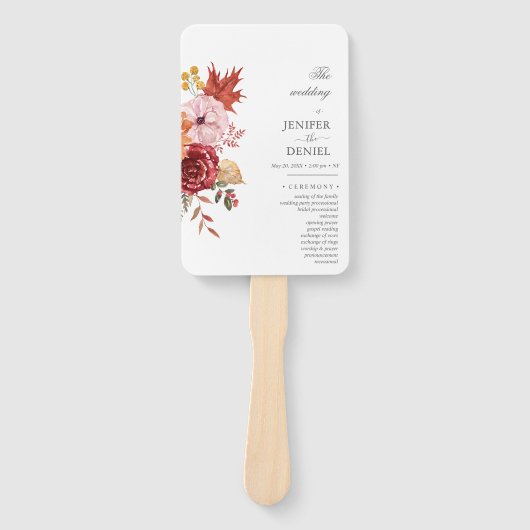 Elegant Fall Leaves Autumn Wedding  ハンドファン (正面)