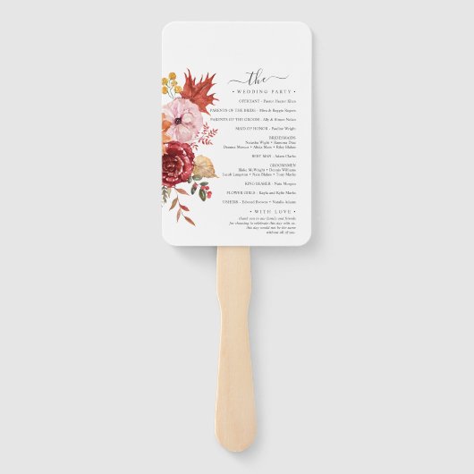 Elegant Fall Leaves Autumn Wedding  ハンドファン (裏面)