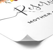 Elegant Fall Leaves Autumn Wedding Reserved Sign ポスター (角)
