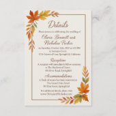 Elegant Fall Leaves & Copper Script Rustic Autumn エンクロージャーカード (正面)