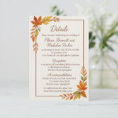 Elegant Fall Leaves & Copper Script Rustic Autumn エンクロージャーカード (スタンド正面)