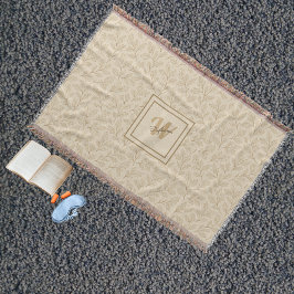 Elegant Fall Leaves | Custom Minimalist Farmhouse スローブランケット