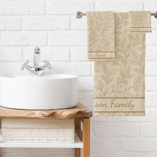 Elegant Fall Leaves | Custom Minimalist Farmhouse バスタオルセット