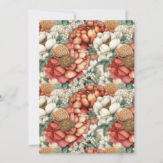 Elegant Fall Peony and Mum 99th Birthday 招待状 (裏面)