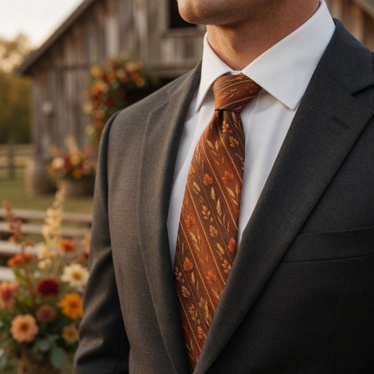 Elegant Fall Stripe Pattern ネクタイ