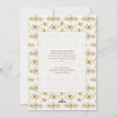 Elegant Fall Sunflowers Happy Thanksgiving Photo シーズンカード (裏面)