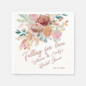 Elegant Fall Terracotta Blush Floral Bridal Shower スタンダードカクテルナプキン (正面)