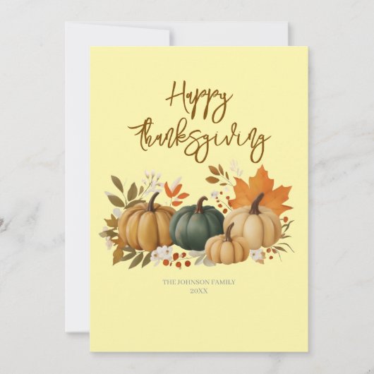 Elegant Fall Thanksgiving Card シーズンカード (正面)