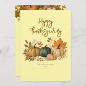 Elegant Fall Thanksgiving Card シーズンカード (正面/裏面)
