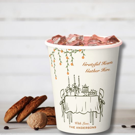 Elegant Fall Thanksgiving Friendsgiving Dinner 紙コップ