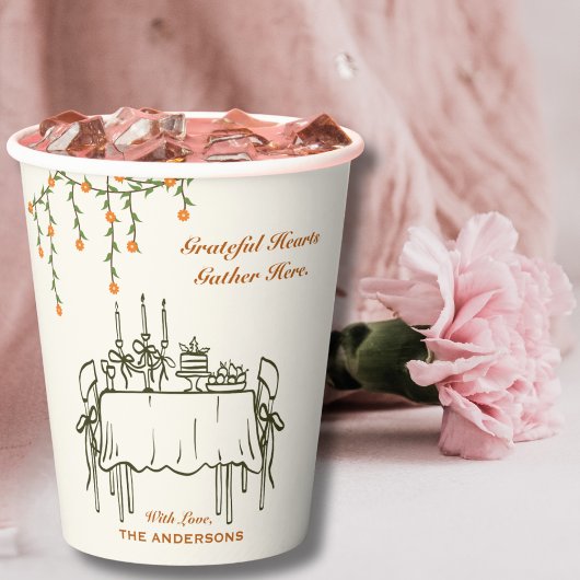 Elegant Fall Thanksgiving Friendsgiving Dinner 紙コップ