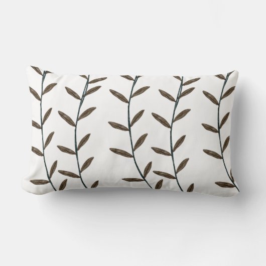Elegant Fall Throw Pillow, Lumbar Pillow 13" x 21" ランバークッション (正面)