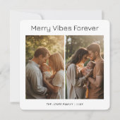 Elegant Family Christmas Card, Merry Vibes Forever シーズンカード (正面)