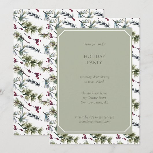 Elegant Family Christmas Card | Photo Collage シーズンカード (正面/裏面)