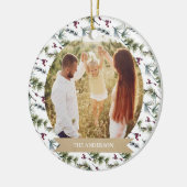 Elegant Family Christmas Photo Collage セラミックオーナメント (左)
