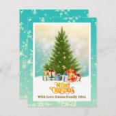 Elegant Family Holiday Present I Christmas Tree シーズンカード (正面/裏面)