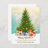Elegant Family Holiday Present I Christmas Tree シーズンカード (正面/裏面)