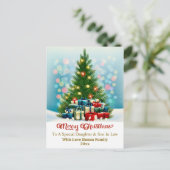 Elegant Family Holiday Present I Christmas Tree シーズンポストカード (スタンド正面)