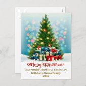 Elegant Family Holiday Present I Christmas Tree シーズンポストカード (正面/裏面)