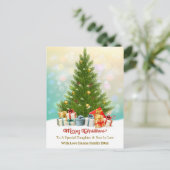 Elegant Family Holiday Present I Christmas Tree シーズンポストカード (スタンド正面)