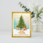 Elegant Family Holiday Present I Christmas Tree シーズンポストカード (スタンド正面)