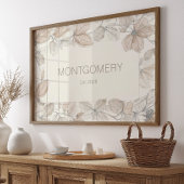 Elegant Family Last Name Wall Art Minimalist Sign ポスター