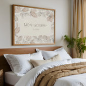 Elegant Family Last Name Wall Art Minimalist Sign ポスター