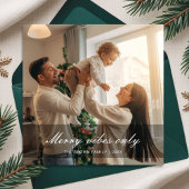 Elegant Family Merry VibesOnly Flat Christmas Card シーズンカード