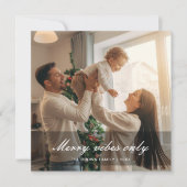 Elegant Family Merry VibesOnly Flat Christmas Card シーズンカード (正面)