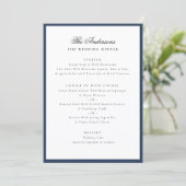 Elegant Family Name Blue Frame Wedding Dinner メニュー (スタンド正面)