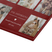 Elegant Family Photo Collage Red Custom カッティングボード (角)