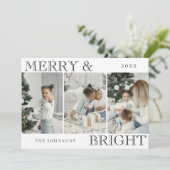 Elegant Family Photo | Merry and Bright Christmas シーズンカード (スタンド正面)
