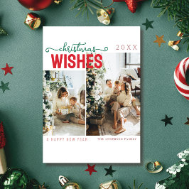 Elegant family photo merry christmas Card シーズンカード