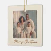 Elegant Family Photo Merry Christmas Ornament  セラミックオーナメント (左)