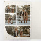 Elegant Family Photo Portrait Collage Christmas 三つ折り案内状 (内部最初)