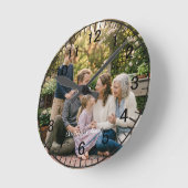 Elegant Family Photo Round Clock Personalized ラウンド壁時計 (傾斜)