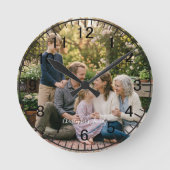 Elegant Family Photo Round Clock Personalized ラウンド壁時計 (正面)