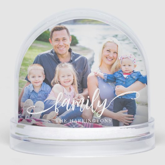 Elegant Family Photo Snow Globe (正面)