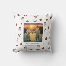 Elegant family photos personalized christmas クッション