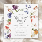 Elegant Fantasy Floral Birthday Party 招待状