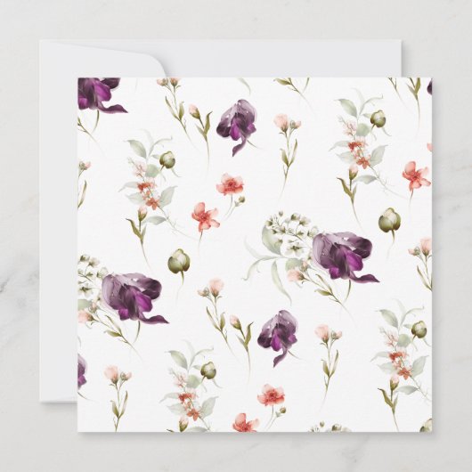 Elegant Fantasy Floral Birthday Party 招待状 (裏面)